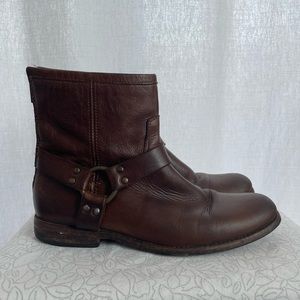 Frye zip up leather boots